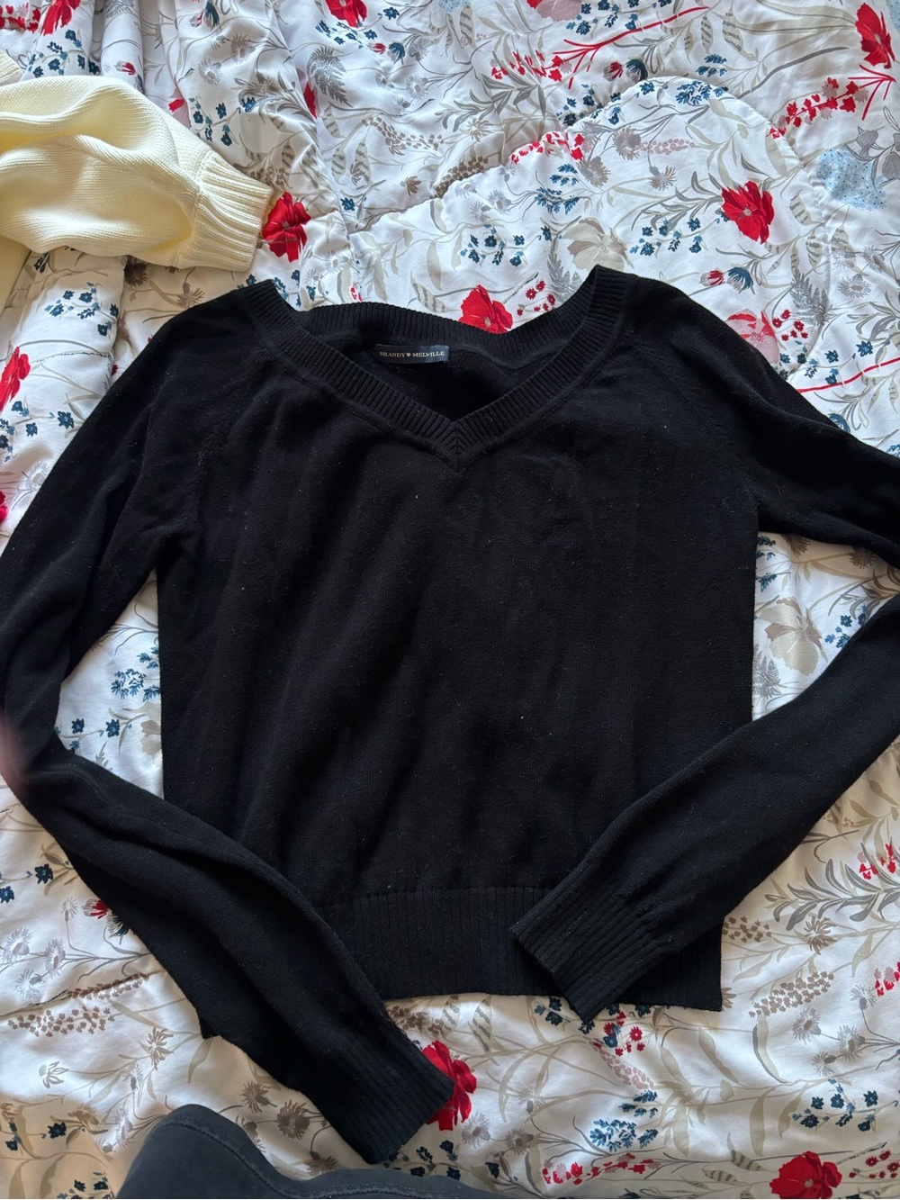 Brandy Melville Black V-Neck Sweater